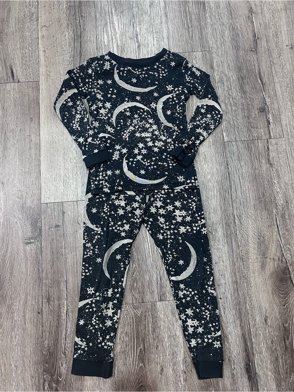 Burt's Bees Black Moon & Star Kids Pajama Set